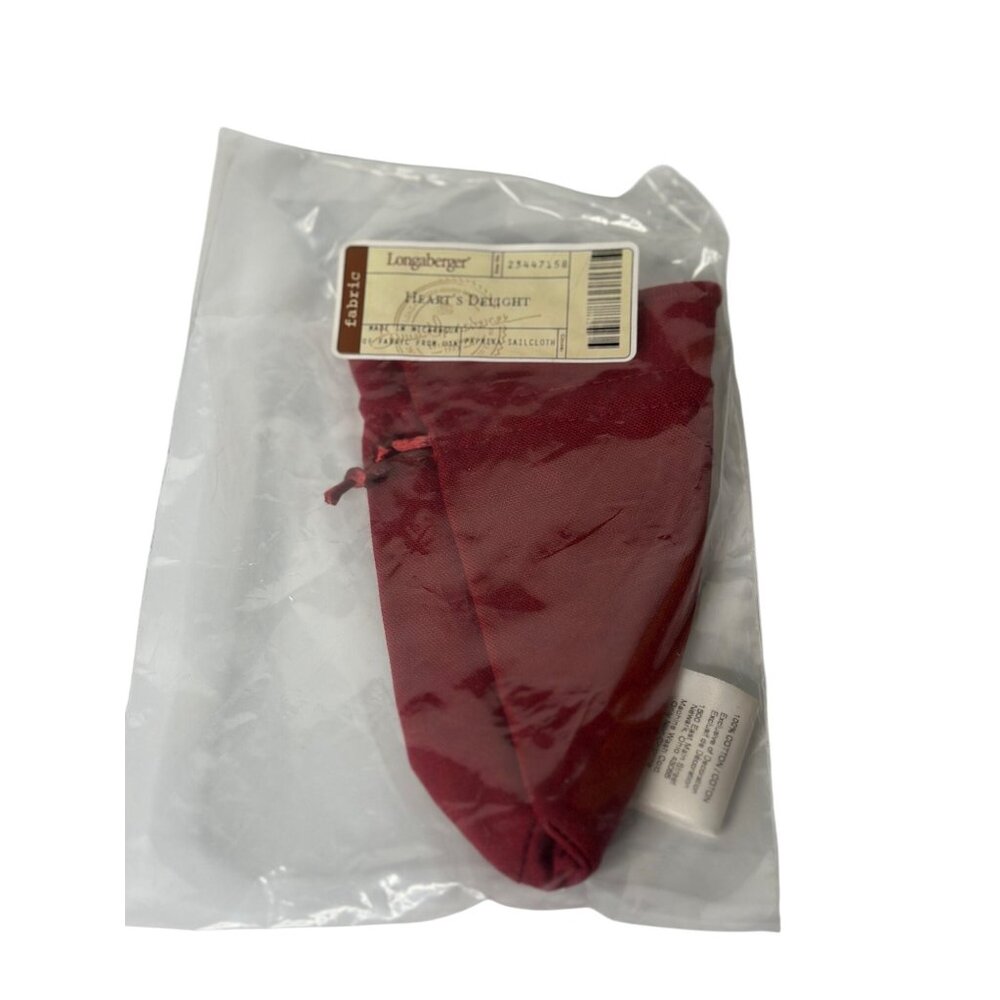 Longaberger Hearts Delight Paprika Red Sailcloth Basket Liner #23447158 NEW